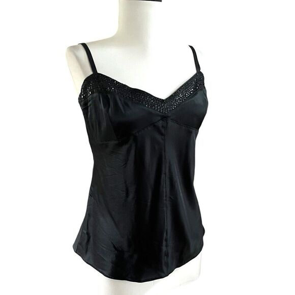 Y2K Express Satin Silk Cami Top Size L Babydoll Sequin Whimsigoth Disco - Picture 8 of 11